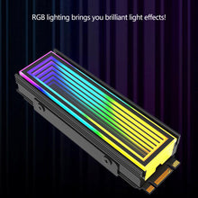 Load image into Gallery viewer, ARGB AURA Plug Sync Computer SSD M2 Radiator Aluminum PC RGB M.2 Nvme Cooler Heatsink Solid State Drive Heat Sink Cooler
