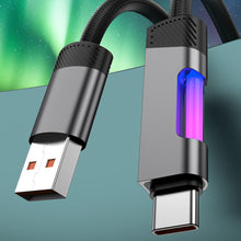 Load image into Gallery viewer, RGB Fast Charging Cable 100W 6A USB Type C Charge Cable with RGB Ambient Light
