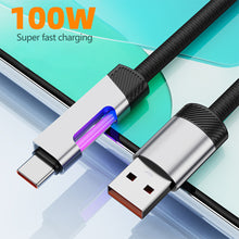Load image into Gallery viewer, RGB Fast Charging Cable 100W 6A USB Type C Charge Cable with RGB Ambient Light
