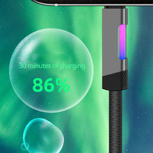 Load image into Gallery viewer, RGB Fast Charging Cable 100W 6A USB Type C Charge Cable with RGB Ambient Light
