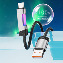 Load image into Gallery viewer, RGB Fast Charging Cable 100W 6A USB Type C Charge Cable with RGB Ambient Light

