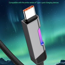 Load image into Gallery viewer, RGB Fast Charging Cable 100W 6A USB Type C Charge Cable with RGB Ambient Light
