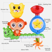 Load image into Gallery viewer, Rotating Water Wheel Toy for Baby Shower Monkey/Crab Sensory Suction Cup Water Activity Toy Bathtub Spinner Parent-Child Bath Toy
