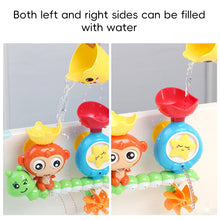 Load image into Gallery viewer, Rotating Water Wheel Toy for Baby Shower Monkey/Crab Sensory Suction Cup Water Activity Toy Bathtub Spinner Parent-Child Bath Toy
