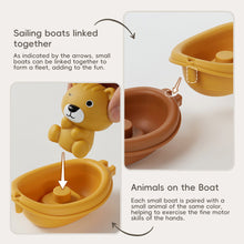 Load image into Gallery viewer, Stackable Bath Boats for Toddlers Water Play Animal Bath Stacking Boats with Puppets Sensory Bath Toys for Babies Parent-Child Bath Time
