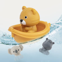 Load image into Gallery viewer, Stackable Bath Boats for Toddlers Water Play Animal Bath Stacking Boats with Puppets Sensory Bath Toys for Babies Parent-Child Bath Time
