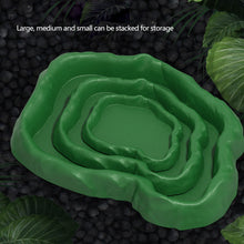 Load image into Gallery viewer, Simulated Natural Rock Shape Reptile Food Water Bowl Bathing Dish Dual Use Bowl For Turtles Lizard Snake Frog
