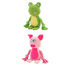 Load image into Gallery viewer, Dog Plush Chew Toy Cute Animals Shaped Pet Plush Cotton Rope Toy Interactive Toy Tug Of War Chew Resistan Squeaky Toy
