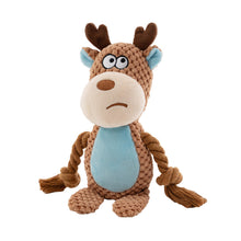 Load image into Gallery viewer, Dog Plush Chew Toy Cute Animals Shaped Pet Plush Cotton Rope Toy Interactive Toy Tug Of War Chew Resistan Squeaky Toy

