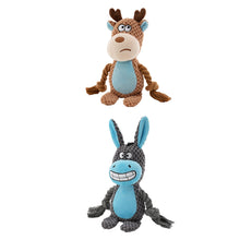 Load image into Gallery viewer, Dog Plush Chew Toy Cute Animals Shaped Pet Plush Cotton Rope Toy Interactive Toy Tug Of War Chew Resistan Squeaky Toy
