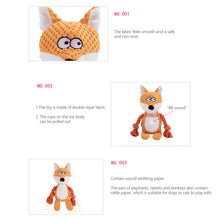 Load image into Gallery viewer, Dog Plush Chew Toy Cute Animals Shaped Pet Plush Cotton Rope Toy Interactive Toy Tug Of War Chew Resistan Squeaky Toy
