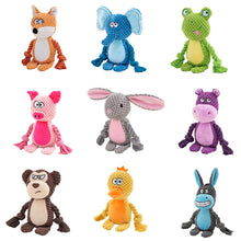 Load image into Gallery viewer, Dog Plush Chew Toy Cute Animals Shaped Pet Plush Cotton Rope Toy Interactive Toy Tug Of War Chew Resistan Squeaky Toy
