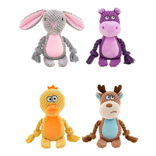 Load image into Gallery viewer, Dog Plush Chew Toy Cute Animals Shaped Pet Plush Cotton Rope Toy Interactive Toy Tug Of War Chew Resistan Squeaky Toy
