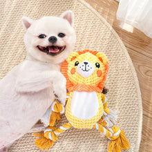 Load image into Gallery viewer, Colorful Animals Shaped Dog Stuffed Plush Bite Toy Interactive Pet Toy for Fun Pet Cotton Rope Chew Resistan Squeaky Toy
