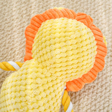 Load image into Gallery viewer, Colorful Animals Shaped Dog Stuffed Plush Bite Toy Interactive Pet Toy for Fun Pet Cotton Rope Chew Resistan Squeaky Toy
