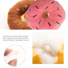 Load image into Gallery viewer, Dog Donuts Plush Toys Chew Toy Funny Puppy Dog Interactive Toy Chew Resistan Squeaky Toy Cat and Dog Boredom Relief Toys
