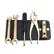 Load image into Gallery viewer, 5Pcs Motorcycle Spark Plug Spanner Wrench Socket Tool Kit Aluminum Alloy Repair Pliers Wrenches Screwdrive with Storage Bag
