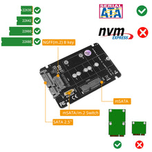 Load image into Gallery viewer, 1PC 2 IN 1 Combine M.2 NGFF Key B &amp; mSATA SSD To SATA3 Adapter 

