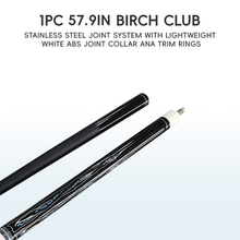 Load image into Gallery viewer, 1PC 147CM 13MM Large-Head Carbon Fiber Imitation Billiard Cue 1/2 Split Birch Wood Chinese 8-Ball Billiard Cue
