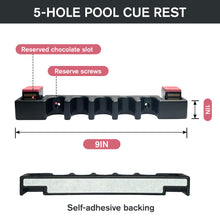 Load image into Gallery viewer, 1PC 4-5 Hole Professional Billiard Cue Holder With Adhesive Back And Reserved Chalk Slot Billiards Accessories
