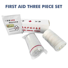 Load image into Gallery viewer, Disposable First Aid Kit 3-Piece Set Triangular Bandage Elastic Bandage And CPR Barrier Mask Outdoor Emergency Medical Supplies
