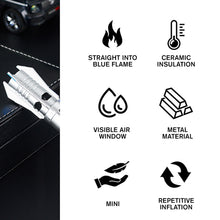 Load image into Gallery viewer, Portable Outdoor Handheld Torch Lighter With Visible Gas Window High-Temperature Resistant Direct Flame Mini Welding Torch
