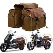 Load image into Gallery viewer, Canvas Motorcycle Saddlebag Luggage Bags Waterproof Stroage Bag For Honda Suzuki
