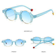 Load image into Gallery viewer, Half-frame Round Glasses Fashionable Personality Hip-hop Trend Flamboyant Sunglasses Contrasting Sunglasses
