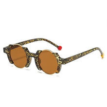 Load image into Gallery viewer, Half-frame Round Glasses Fashionable Personality Hip-hop Trend Flamboyant Sunglasses Contrasting Sunglasses

