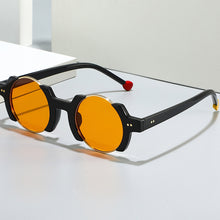 Load image into Gallery viewer, Half-frame Round Glasses Fashionable Personality Hip-hop Trend Flamboyant Sunglasses Contrasting Sunglasses
