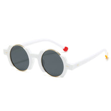 Load image into Gallery viewer, Half-frame Round Glasses Fashionable Personality Hip-hop Trend Flamboyant Sunglasses Contrasting Sunglasses
