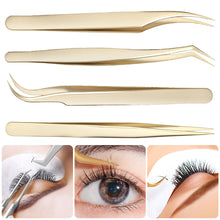Load image into Gallery viewer, Eyelash Tweezers Grafting Eyelash Tweezers Beauty Eyelash Tweezers Blooming Golden Feather Clip False Eyelash Clip Beauty Tool
