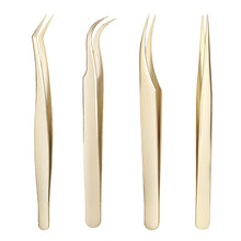 Load image into Gallery viewer, Eyelash Tweezers Grafting Eyelash Tweezers Beauty Eyelash Tweezers Blooming Golden Feather Clip False Eyelash Clip Beauty Tool
