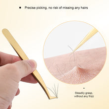 Load image into Gallery viewer, Eyelash Tweezers Grafting Eyelash Tweezers Beauty Eyelash Tweezers Blooming Golden Feather Clip False Eyelash Clip Beauty Tool
