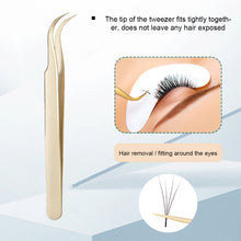 Load image into Gallery viewer, Eyelash Tweezers Grafting Eyelash Tweezers Beauty Eyelash Tweezers Blooming Golden Feather Clip False Eyelash Clip Beauty Tool

