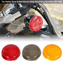 Load image into Gallery viewer, 2Pcs Motorcycle Indicator Turn Signal Light Lens Cover Caps For Harley Dyna Softail Electra Glide Road King Sportster 883 1200
