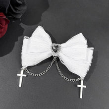 Load image into Gallery viewer, 1pc Gothic Style Bow Hair Clip Sweet Cool Hair Accessories Cosplay Black Wine Red Lace Hair Alligator Clips Barrette
