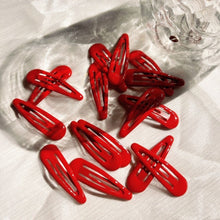 Load image into Gallery viewer, 10Pcs/Lot Red Star Snap Clip Girl Waterdrop Barrettes Side Hairpin Women Hair Clip Accessories Kawaii BB Clips Lovely Star Hairpins
