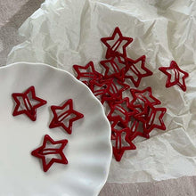 Load image into Gallery viewer, 10Pcs/Lot Red Star Snap Clip Girl Waterdrop Barrettes Side Hairpin Women Hair Clip Accessories Kawaii BB Clips Lovely Star Hairpins
