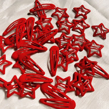 Load image into Gallery viewer, 10Pcs/Lot Red Star Snap Clip Girl Waterdrop Barrettes Side Hairpin Women Hair Clip Accessories Kawaii BB Clips Lovely Star Hairpins
