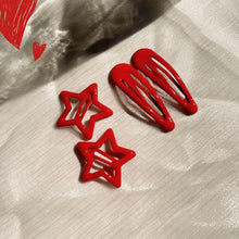 Load image into Gallery viewer, 10Pcs/Lot Red Star Snap Clip Girl Waterdrop Barrettes Side Hairpin Women Hair Clip Accessories Kawaii BB Clips Lovely Star Hairpins
