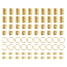 Load image into Gallery viewer, 80pcs Dreadlock Hair Beads Alloy Hollow Hair Braid Rings For Girls Women Stylish Hair Jewelry Locks for Braids Hair Accessories
