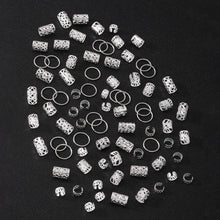 Load image into Gallery viewer, 80pcs Dreadlock Hair Beads Alloy Hollow Hair Braid Rings For Girls Women Stylish Hair Jewelry Locks for Braids Hair Accessories
