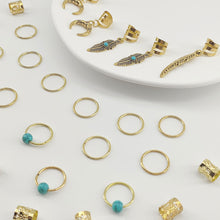Load image into Gallery viewer, 31pcs Turquoise Pendant Dreadlock Hair Beads Alloy Feather Hair Braid Rings For Girls Women Stylish Bohemian Hair Jewelry Locks for Braids Hair Accessories
