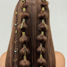 Load image into Gallery viewer, 31pcs Turquoise Pendant Dreadlock Hair Beads Alloy Feather Hair Braid Rings For Girls Women Stylish Bohemian Hair Jewelry Locks for Braids Hair Accessories

