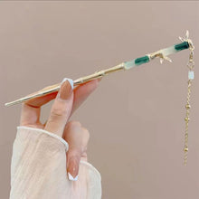 Load image into Gallery viewer, Elegant Chinese Style Tassel Hair Stick Hairpins Traditional Floral Hanfu Hair Sticks Women’s Vintage Bamboo Hair Accessories
