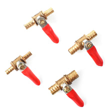 Load image into Gallery viewer, 1/4 Small Valve 6mm 8mm 10mm 12mm Hose Barb Inline Brass Water Oil Air Gas Faucet Shutoff Fuel Line Ball Valve Pipe Fittings with Red Handle
