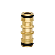 Load image into Gallery viewer, 1pc Garden Brass Hose 2 Way Connector Joiner Coupler Watering Water Pipe Tap Male Water Pipe Repair Extension Joint
