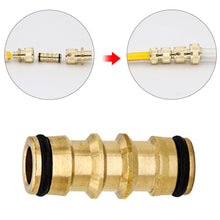 Load image into Gallery viewer, 1pc Garden Brass Hose 2 Way Connector Joiner Coupler Watering Water Pipe Tap Male Water Pipe Repair Extension Joint
