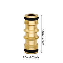 Load image into Gallery viewer, 1pc Garden Brass Hose 2 Way Connector Joiner Coupler Watering Water Pipe Tap Male Water Pipe Repair Extension Joint
